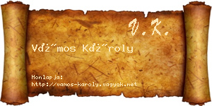 Vámos Károly névjegykártya
